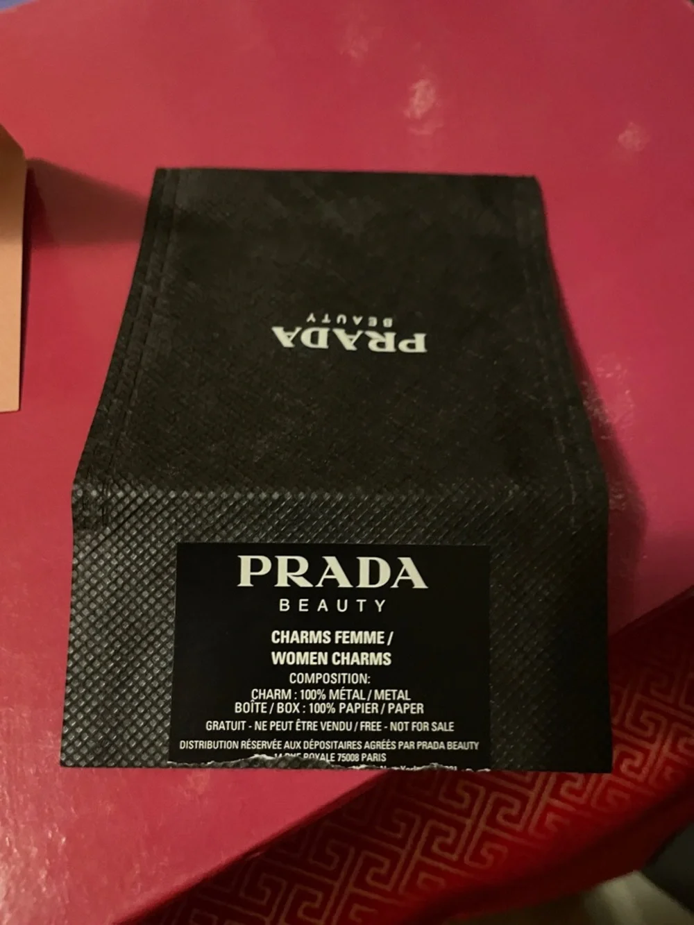 Prada Gold & Pink Enamel Logo Charm Set - Picture 9 of 15